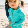 image:imageSwimZip Girls Long Sleeve Swim Dress Cover Up Swimsuit  UPF 50 Sun ProtectionScuba Blue