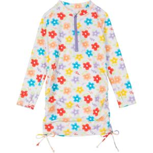 image:imageSwimZip Girls Long Sleeve Swim Dress Cover Up Swimsuit  UPF 50 Sun ProtectionBlossom