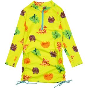 image:imageSwimZip Girls Long Sleeve Swim Dress Cover Up Swimsuit  UPF 50 Sun ProtectionCoral
