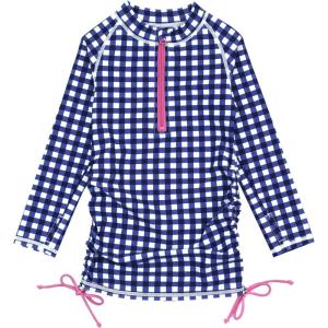 image:imageSwimZip Girls Long Sleeve Swim Dress Cover Up Swimsuit  UPF 50 Sun ProtectionNavy Gingham