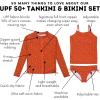 image:imageSwimZip Girls UPF 50 3Piece Long Sleeve Rash Guard Tankini amp Bikini BottomsDesert