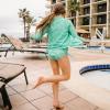 image:imageSwimZip Girls UPF 50 3Piece Long Sleeve Rash Guard Tankini amp Bikini BottomsSeashell