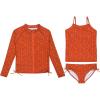 image:imageSwimZip Girls UPF 50 3Piece Long Sleeve Rash Guard Tankini amp Bikini BottomsDesert