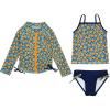image:imageSwimZip Girls UPF 50 3Piece Long Sleeve Rash Guard Tankini amp Bikini BottomsGeo Party