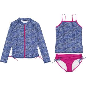image:imageSwimZip Girls UPF 50 3Piece Long Sleeve Rash Guard Tankini amp Bikini BottomsOcean Breeze