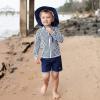 image:imageSwimZip UPF 50 Long Sleeve Rash Guard for Boys and Girls  Baby Toddler Kids Navy Stripe
