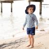 image:imageSwimZip UPF 50 Long Sleeve Rash Guard for Boys and Girls  Baby Toddler Kids Navy Stripe