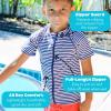 image:imageSwimZip UPF 50 Short Sleeve Rash Guard for Boys and Girls  Baby Toddler Kids Navy Stripe