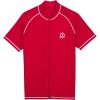 image:imageSwimZip Mens Rash Guard with Zipper Short Sleeve Red XXXL