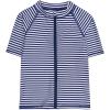 image:imageSwimZip UPF 50 Short Sleeve Rash Guard for Boys and Girls  Baby Toddler Kids Navy Stripe