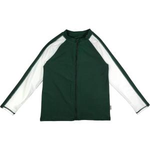 image:imageSwimZip Kids Long Sleeve Zipper Rash Guard UPF 50 Multiple ColorsGreenWhite
