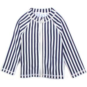image:imageSwimZip UPF 50 Long Sleeve Rash Guard for Boys and Girls  Baby Toddler Kids Navy Stripe