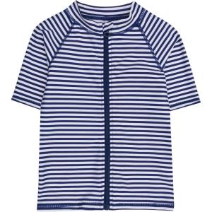 image:imageSwimZip UPF 50 Short Sleeve Rash Guard for Boys and Girls  Baby Toddler Kids Navy Stripe