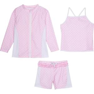 image:imageSwimZip Girls Long Sleeve Rash Guard Swim Shorts Set with UPF 50Sassy Surfer1824 Months
