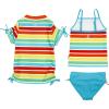 image:imageSwimZip Girls Short Sleeve Rash Guard with Tankini amp BottomsRainbow