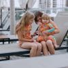 image:imageSwimZip Girls Short Sleeve Rash Guard with Tankini amp BottomsSwirl