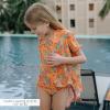 image:imageSwimZip Girls Short Sleeve Rash Guard with Tankini amp BottomsSwirl