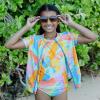 image:imageSwimZip Girls Short Sleeve Rash Guard with Tankini amp BottomsVibrant Vacay
