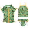 image:imageSwimZip Girls Short Sleeve Rash Guard with Tankini amp BottomsThe Tropics