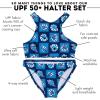 image:imageSwimZip Girls Halter Top and Bikini Bottom 2 Piece Set UPF 50 Sun ProtectionCoastal