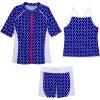 image:imageSwimZip Girls Short Sleeve Rash Guard Swim Shorts UPF 50  Blue Flower Power 2T