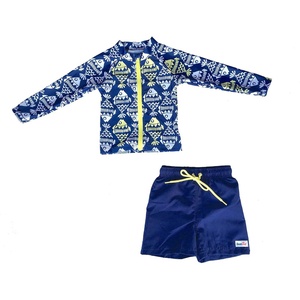image:imageSwimZip Boys Long Sleeve Rash Guard amp Swim Shorts Set  UPF 50 Sun Protection